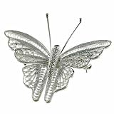 Beautiful Brushed Sterling Silver Mesh Filigree Butterfly Pin