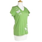 Green Butterfly Lace V-Neck Tee
