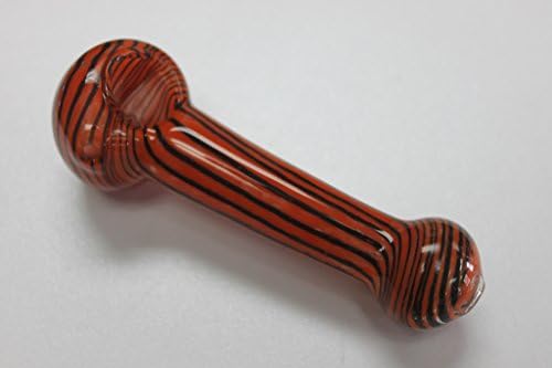 Multi-colored 5" Glass Pipe, Incense Holder, Handmade Glass Art Pipe, Inside Out One of a Kind Design - Orange