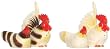 Ceramic Pottery Roosters Salt and Pepper Shakers 3.5"H Two Sets