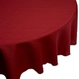 Bardwil Linen Ease 70-inch Round Tablecloth, Burgundy