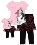 Dollie & Me Girls 2-6x Sweet Heart Rose Three Piece Set