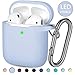 Hamile AirPods Case Protective Cover, [Front LED Visible] Shockproof Soft Silicone Case Cover Skin Compatible for Apple AirPods 2 & 1, with Keychain (Lilac)