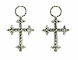 Ladies 0.08ct Diamond Cross Earring Charms