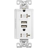 Cooper Wiring Devices TR7756W-BOX 20 Amp 125V Combination USB 3.1A Charger with Duplex Receptacle, White