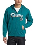 NFL Men's Miami Dolphins Classic II Long Sleeve Fullzip Fleece With Hood (Aqua, X-Large)