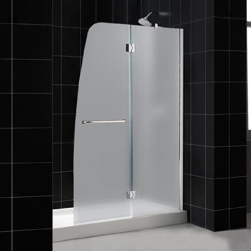 DreamLine SHDR-3148586-04-FR1 Aqua Tub Shower Door Frosted Glass, Brushed Nickel