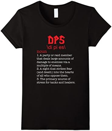 Women's DPS Shirt Funny WoW T-shirt DPS Tee Small Black