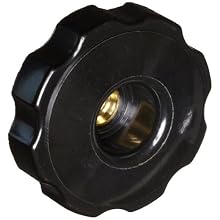 DimcoGray Black Phenolic Fluted Torque Knob Female, Brass Insert: 3/8-16" Thread x 5/8" Depth, 2-3/8" Diameter x 1-9/32" Height x 1-1/4" Hub Dia x 5/8' Hub Length  (Pack of 10)