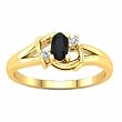 14K Yellow Gold Onyx and Diamond Ring