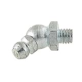uxcell グリースニップル　ザークフィッティング　45°角　 16 x 9.7 x 22mm　金属　シルバートーン　M6 6mm
