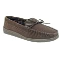 Men's ADIE Suede Moccasin Slippers Check fleecy lining Rubber sole