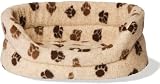 Sherpa Fleece Beige Brown Paw Slumber Dog Bed 45cm-18