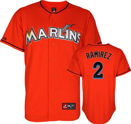 Hanley Ramirez Jersey: Miami Marlins #2 Alternate Firebrick Replica Jersey