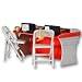 Red Commentators Playset - Wrestling Figure Accessories (For WWE & TNA action figures)_s-1