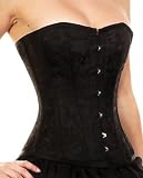 Corset Buy Authentic Full Steel Boned Overbust Tight Lacing Waist Shaper Corset In Black Brocade