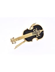 18K Yellow Gold Violin Brooch
