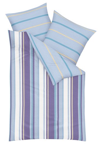 Kaeppel G-101727-21D1-VRMF Bettw&auml;sche 2-teilig Inside 135 x 200 cm Microfaser Seersucker, Farbe azur