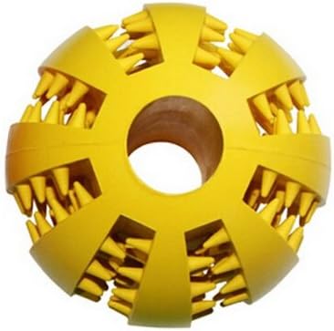 Pet Toys,Rubber Ball,Dog Toy Balls,Balls for Dogs,Tinfiber Pet Toys Dog Toys Rubber Balls Chew Tooth Cleaning Balls Resistant to Bite Yellow
