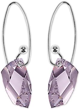 Ashley Arthur Crystal Vue.925 Silver 20mm Light Amethyst Large Wire Earring Made with Swarovski Elem