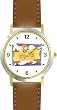 Toran Scroll No.3 Judaica Jewish Theme - WATCHBUDDY&reg; DELUXE TWO-TONE THEME WATCH - Arabic Numbers - Brown Leather Strap-Size-Large ( Men's Size or Jumbo Women's Size )