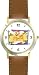 Toran Scroll No.3 Judaica Jewish Theme - WATCHBUDDY&reg; DELUXE TWO-TONE THEME WATCH - Arabic Numbers - Brown Leather Strap-Size-Large ( Men's Size or Jumbo Women's Size )