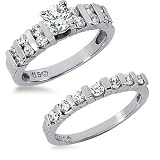 2.64 Carats Diamond Engagement Ring Set