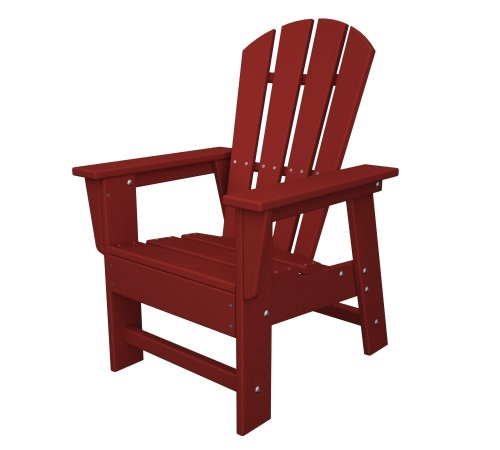 Polywood Outdoor Furniture South Beach Kid Chair - Sunset Red-Recycled Plastic Materials