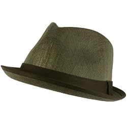 Upturn Brim Summer Vented Fedora Trilby Hat Dark Steel Gray M/L