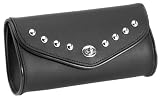ALC Saddlebags 8062A-H High Mount Premium Leather Windshield Bag with Studs
