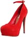 Steve Madden Women's Obsessed Platform Pump,Red Suede,8.5 M US