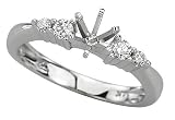 14K White Gold Diamond Engagement Ring Semimount