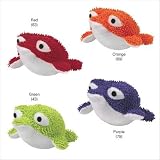 Zanies Bright Orange Primo Puffer Fish Soft Moppy Plush Dog Toy 6