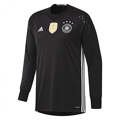 adidas Jungen Langarm Torwart-heimtrikot UEFA EURO 2016 DFB Replica, Black/White, 152, AA0128