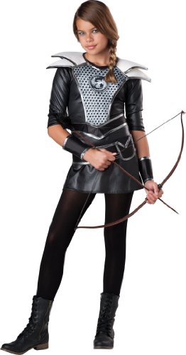 InCharacter Costumes Girls' Midnight Huntress, Silver/Black, Small