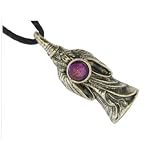 Purple Highly Detailed Fine Pewter Wizard Moonstar 3d Natural Crystal Ball Fantasy Necklaces & Pendants