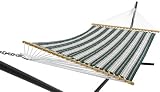Pawleys Island Castaway Q71 Green and Khaki Stripe Earth Tone Quilted Hammock