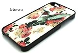 BLACK Snap On Case IPHONE 5 Plastic - Vintage Hummingbird bird floral flowers BLACK Snap On Case IPHONE 5 Plastic - Vintage Hummingbird bird floral flowers