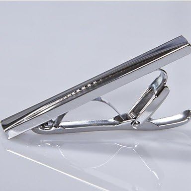 Nierstein Stylish Men's Silver/Black Amboss 316L Stainless Steel Tie Clips