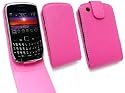 EMARTBUY BLACKBERRY 8520 CURVE / 9300 CURVE 3G PREMIUM PU LEATHER VERTICAL FLIP CASE CERISE PINK + SCREEN PROTECTOR