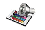Techlight TXX3322  RGB LED Lampe / Strahler GU10 3Watt multicolor (farbwechsel) dimmbar inklusive Infrarot-Ferbedienung