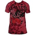 Ed Hardy Bee Man Vintage Wash S/S T-Shirt - Men's ( sz. L, Burgundy )