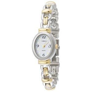 Carriage by Timex Women's Two-Tone Oval Case Faux MOP Dial Two-Tone Bracelet Watch #C3A051