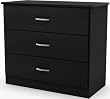 South Shore 3070033 LIBRA 3 Drawer Chest- Solid Black