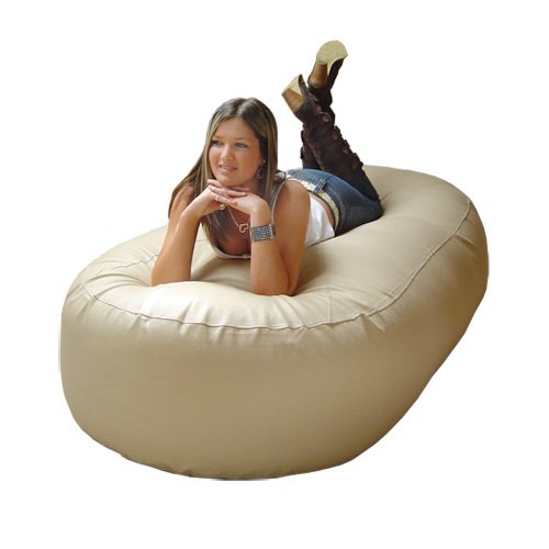 6ft Sofa beanbag CREAM Faux Leather Classic