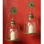 Alta Vista Wall Lantern Hurricane- Pair Contemporary Iron Hanging Lantern