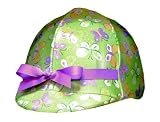 Equestrian Riding Helmet Cover - Green Butterfly Breeze