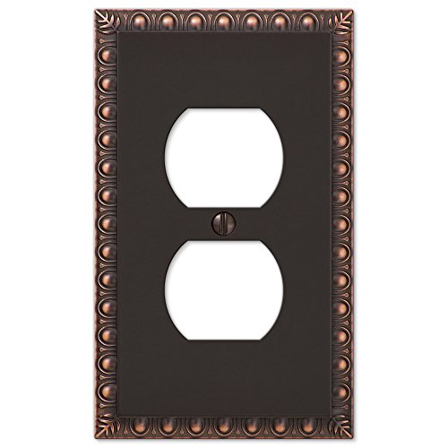 Single 1 Duplex Egg & Dart Switch Plate Outlet Cover Wall Plate - Oil Rubbed Bronze