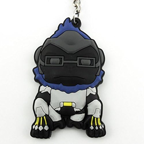 Overwatch Heroes Keychain Reaper Tracer Widowmaker Winston Key Ring Holder (Winston)