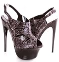 Shoehorne Women's Grey & Black Snake Print Slingback Platform shoe booties Avail in Sizes 3.5 - 8 UK